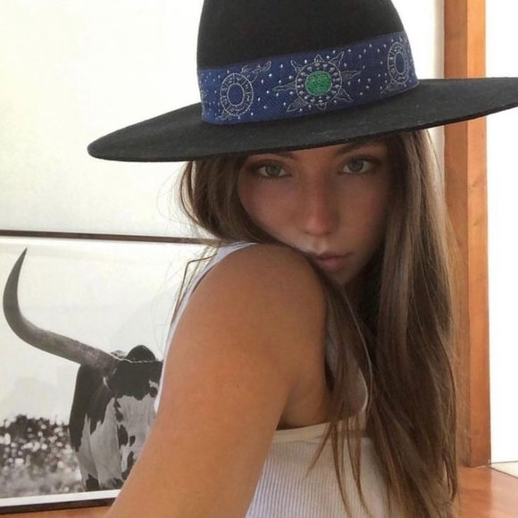 LACK OF COLOR BENSON-TRI ZODIAC BLACK GAUCHO HAT SMALL NWT main image 7
